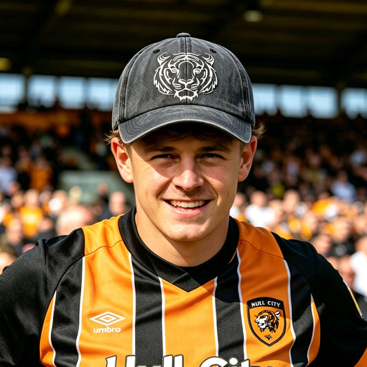 2pcs Tiger Embroidered Vintage Washed Baseball Cap - Hull City The Tigers World Cup Soccer Fan  Hat, Adjustable Unisex Cotton Cap