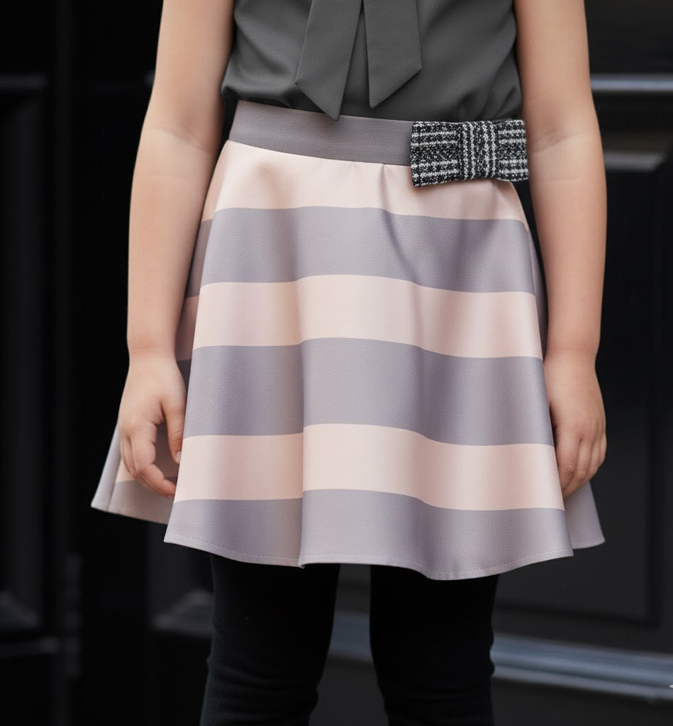 Girls A Line Scuba Knit Skirt Casual School Skirt Elastic Waist 3-10Y