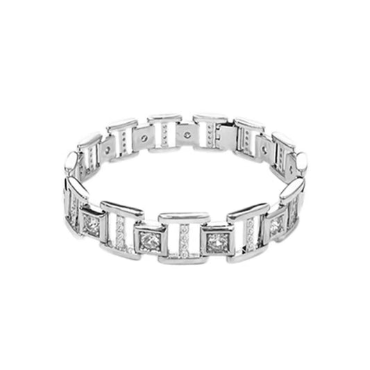 Bracelet Maillons Cristal Rectangle - Luxe Minimaliste
