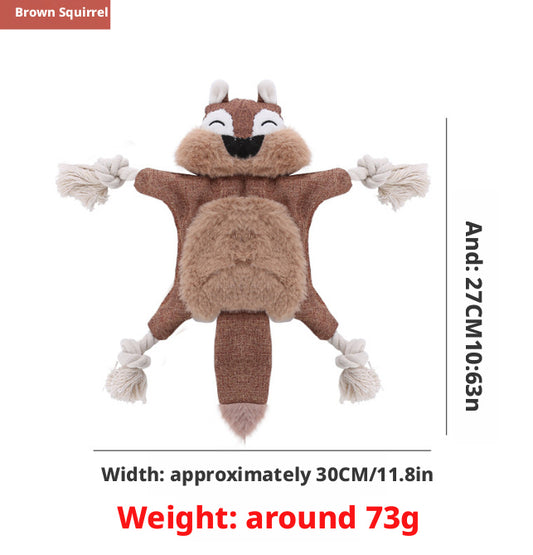 Canvas sound dog toy-squirrel-brown-plush-1 piece