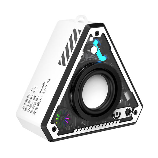 Cross-border V2 Wireless Bluetooth Speaker Outdoor Portable Mecha Subwoofer Mini Desktop Small Speaker Transparent Lantern