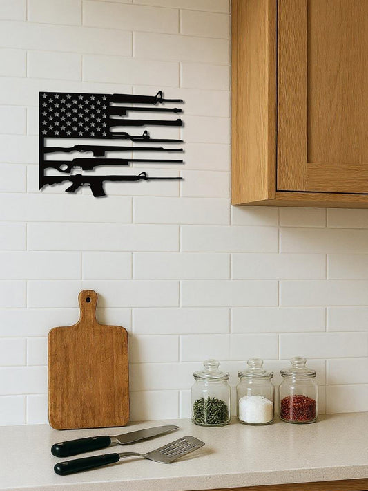 Tailor-Made American Flag Metal Wall Ornament,For Lovers Of Patriotic Interior