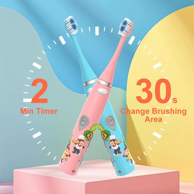 Children Sonic Electric Toothbrush IPX6 Waterproof Colorful Cartoon For Kid Use