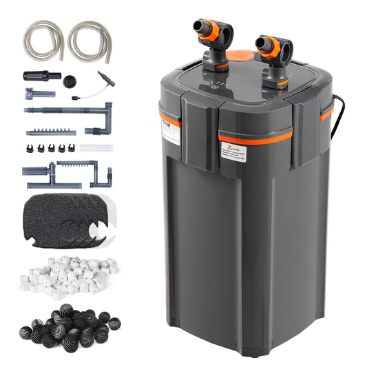 Aquarium Filter 528GPH, 5-Stage Canister Filter 200 Gallon, Ultra-Quiet Internal Aquarium Filter With UV Protection, Submersible Power Filter With Multiple Function For Fish Tanks, 20W