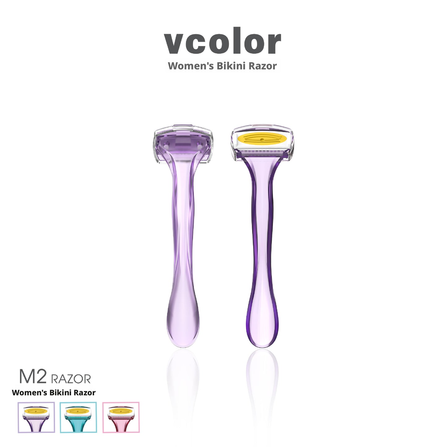 Underarm shaving knife-purple-6crd stainless steel-3 pieces