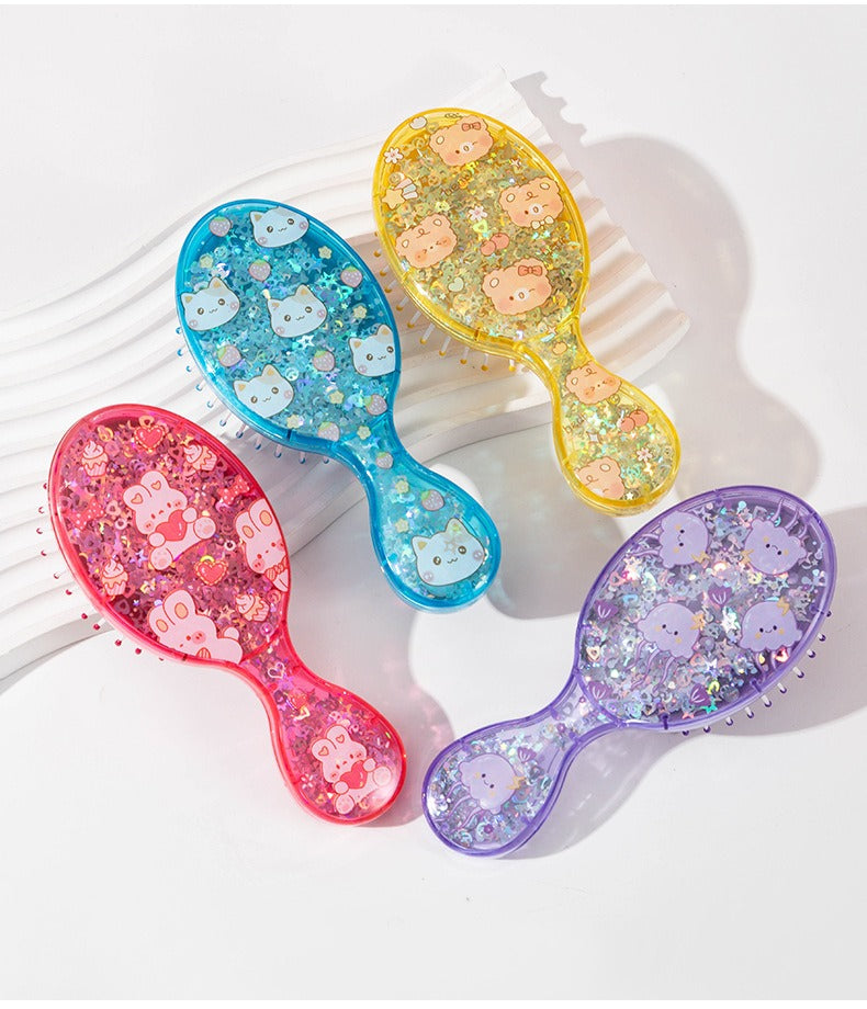Comb Sequined Mini Air Cushion Comb Children's Fluffy Smooth Hair Comb Portable