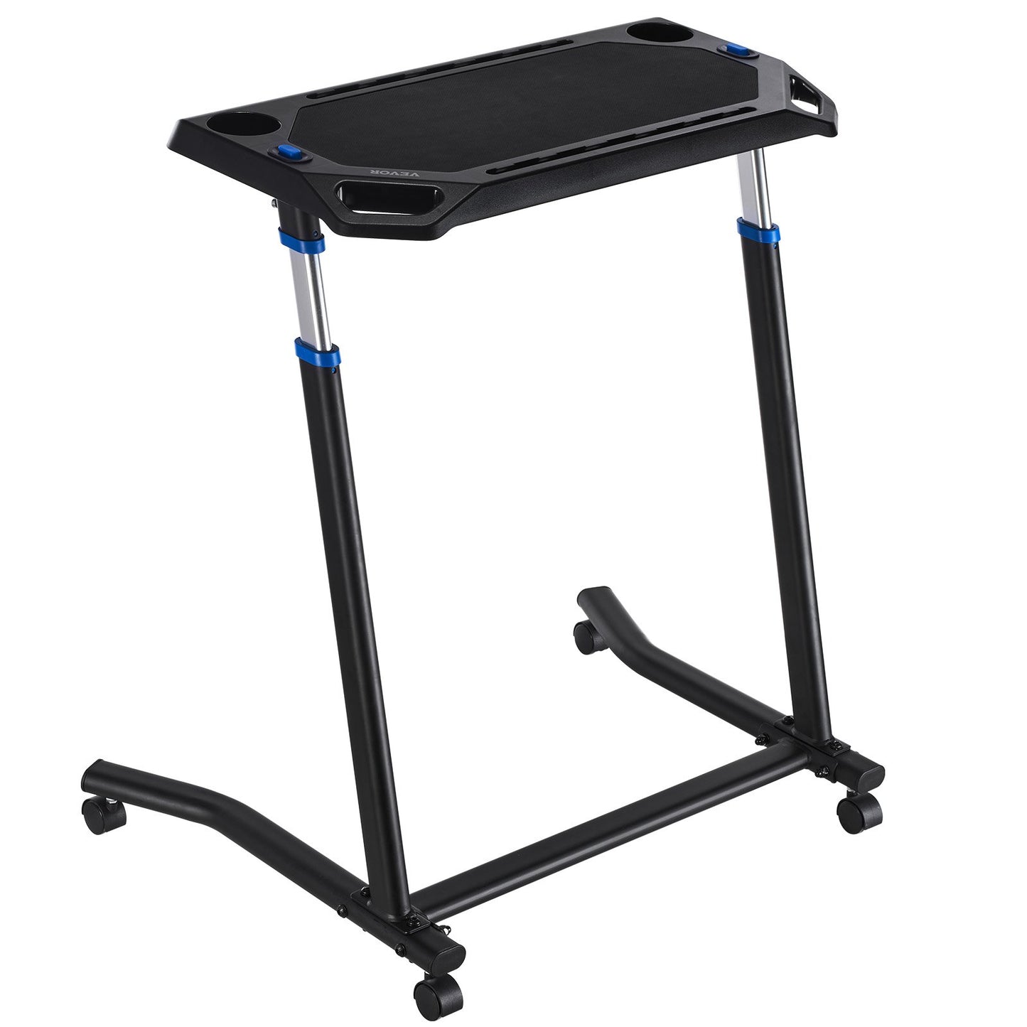 Cycling Desk, Mobile Foldable Multi-Functional Bike Trainer & Treadmill Desk With Lockable Wheels, Non-Slip Multi-Slot Bike Trainer Fitness Desk With Handle Bar, Fit For Home Office Exercise