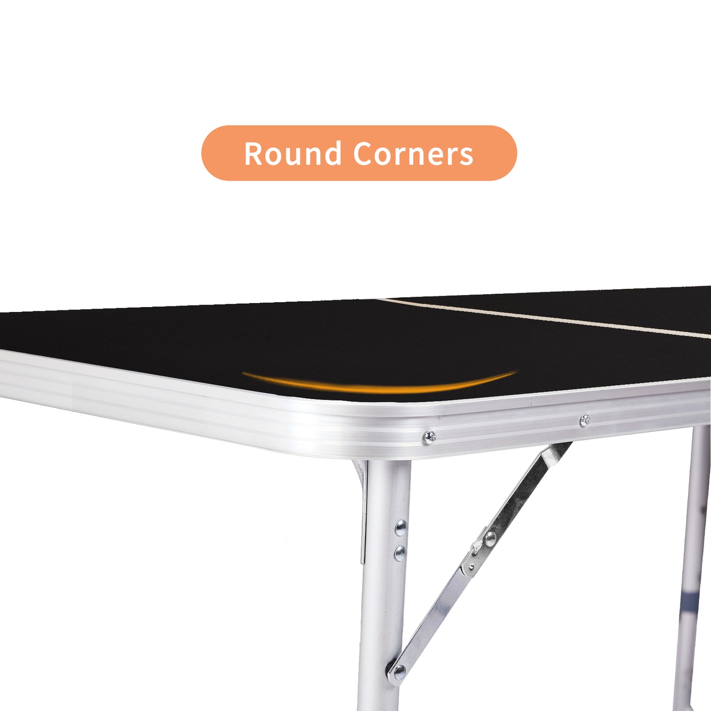 6ft 180 - 60cm Aluminum Alloy 3 - Fold Portable Folding Table, Adjustable Height