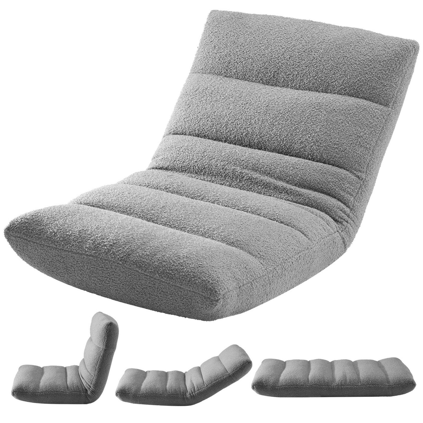 Chaise de Sol Réglable Mémoire de Forme - Convertible Lit