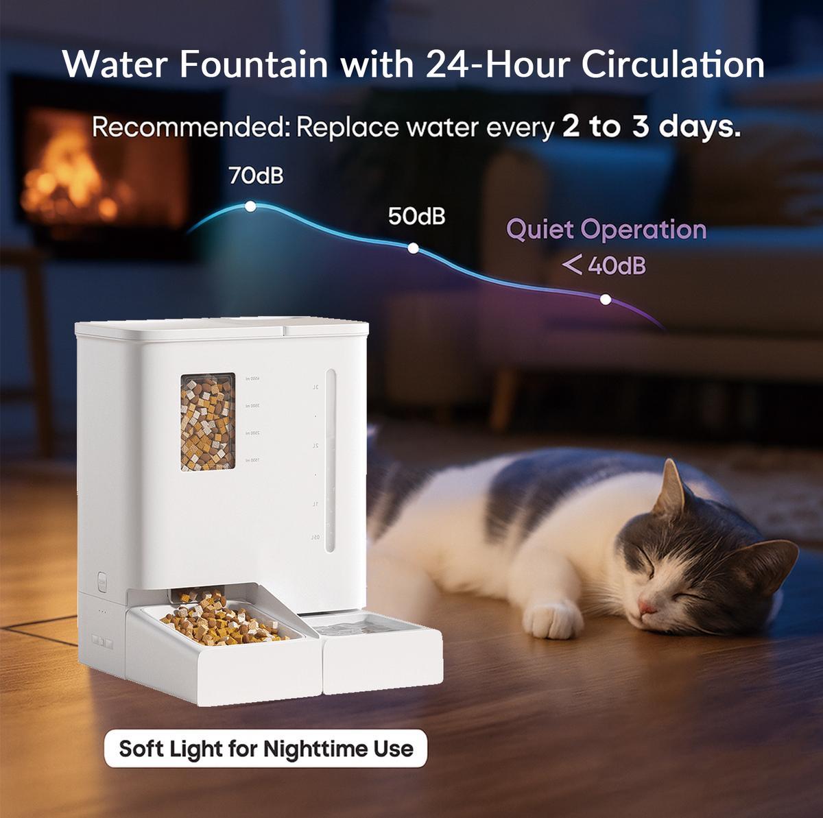 Distributeur Automatique d'Eau & Croquettes WiFi 2-en-1