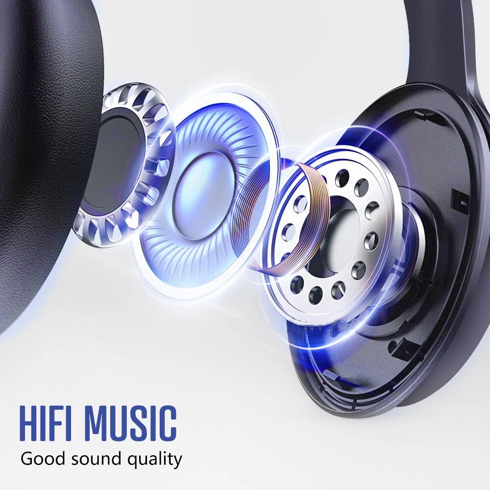 Casque Audio Bluetooth Sans Fil Rechargeable avec Micro