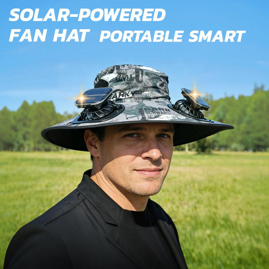 Portable Outdoor Sun Hat With Built-in Cooling Fan Wearable Design, Ideal For Outdoor Activities