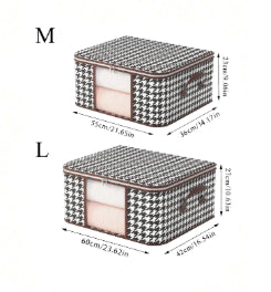 Foldable storage bag-M size-houndstooth-1 pack