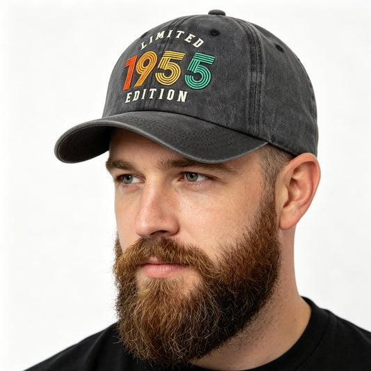 2pcs 1955 Limited Edition Vintage Baseball Cap, Retro Washed Distressed Hat For Men Women