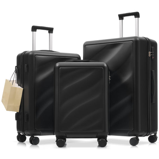Ensemble de 3 valises rigides en ABS avec roulettes pivotantes et serrure TSA, légères, 20 24 et 28 pouces