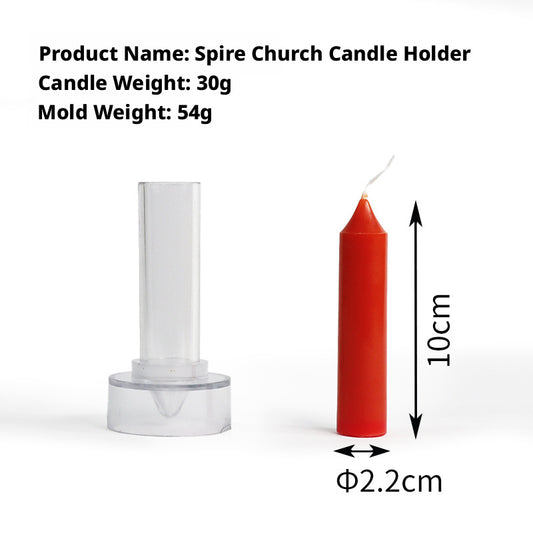 Candle mold-steeple church head-transparent color-2.2x10cm-1 pack