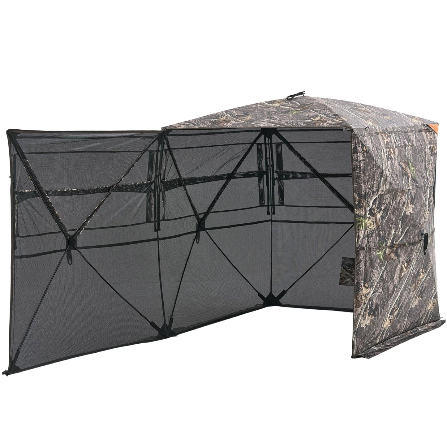 Hunting Blind, 2-3 Person See Through Ground Blinds With Carrying Bag, 360 Degree Portable Camouflage Tent, Durable Concealed Shelter With Silent Side Door And Window, For Turkey And Deer