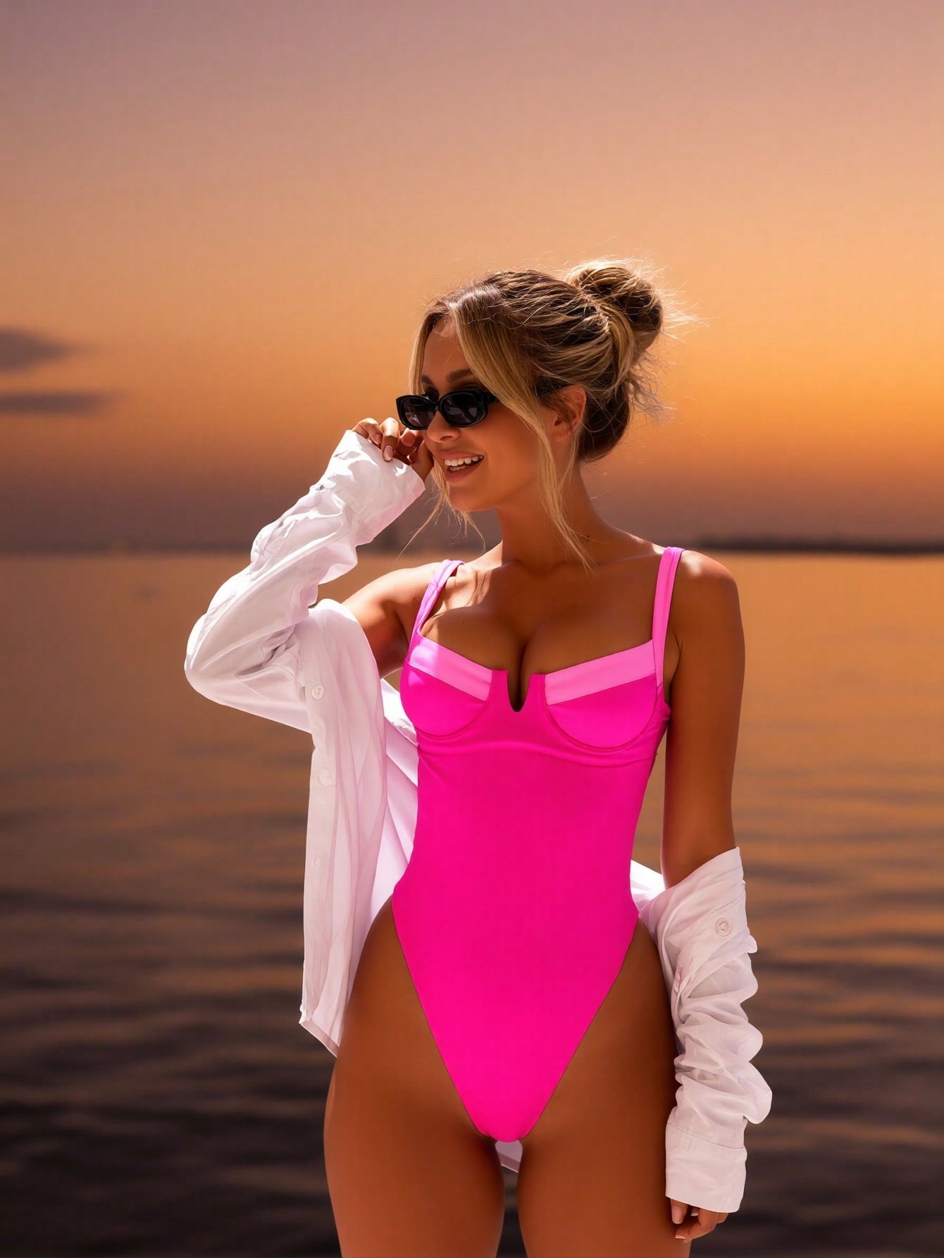 Maillot 1 Pièce Rose Sexy - Plage