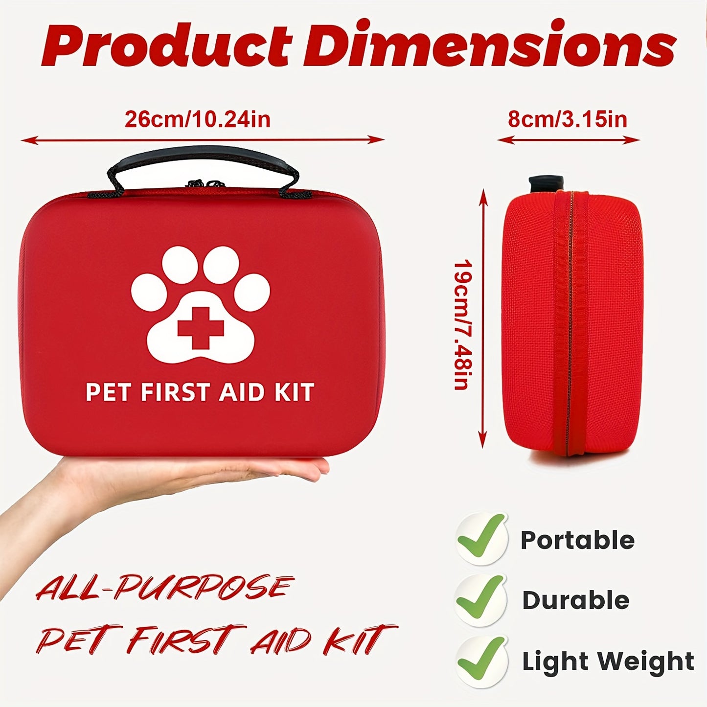 91-Piece Pet First Aid Kit for Dogs and Cats: Comprehensive Emergency Travel Supplies with Scissors, Tweezers, Bandages, Tourniquet - Portable Medical Essentials for Hiking, Camping, Backpacking
