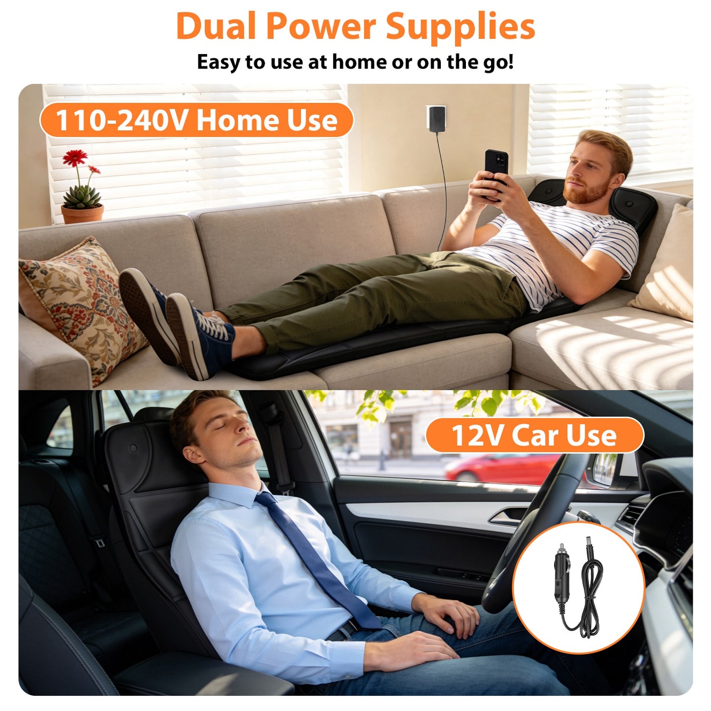 Tapis de Massage Multifonction - Chaleur & Intensités Réglables