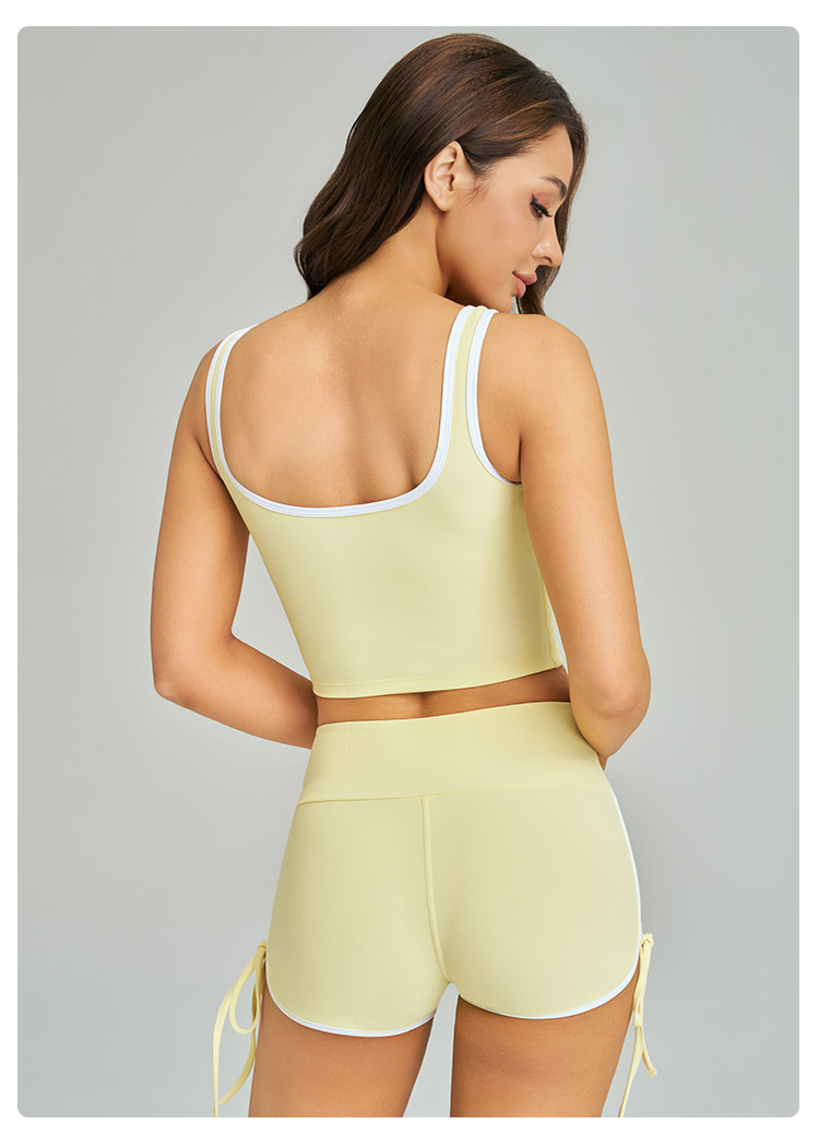 High-end Textured Ribbed Tight Activewear Set With Cool-touch Dopamine Styling For Yoga, Running And Fitness Workouts