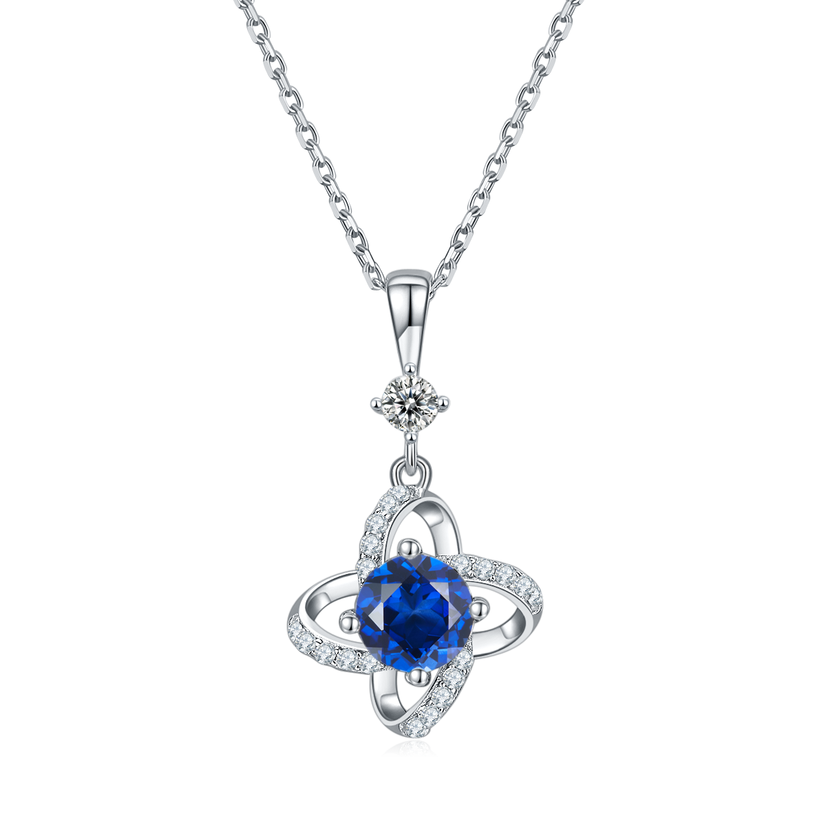 Collier Trèfle 4 Feuilles Argent S925 - Moissanite 6.5mm