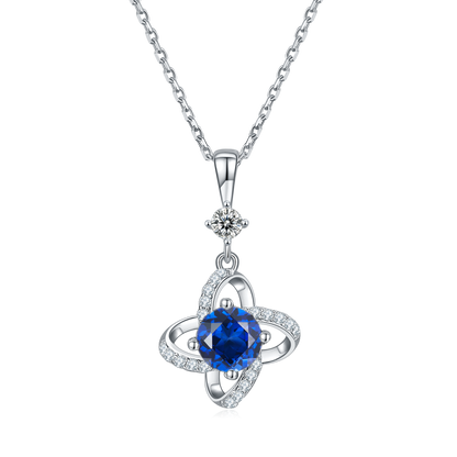 Collier Trèfle 4 Feuilles Argent S925 - Moissanite 6.5mm