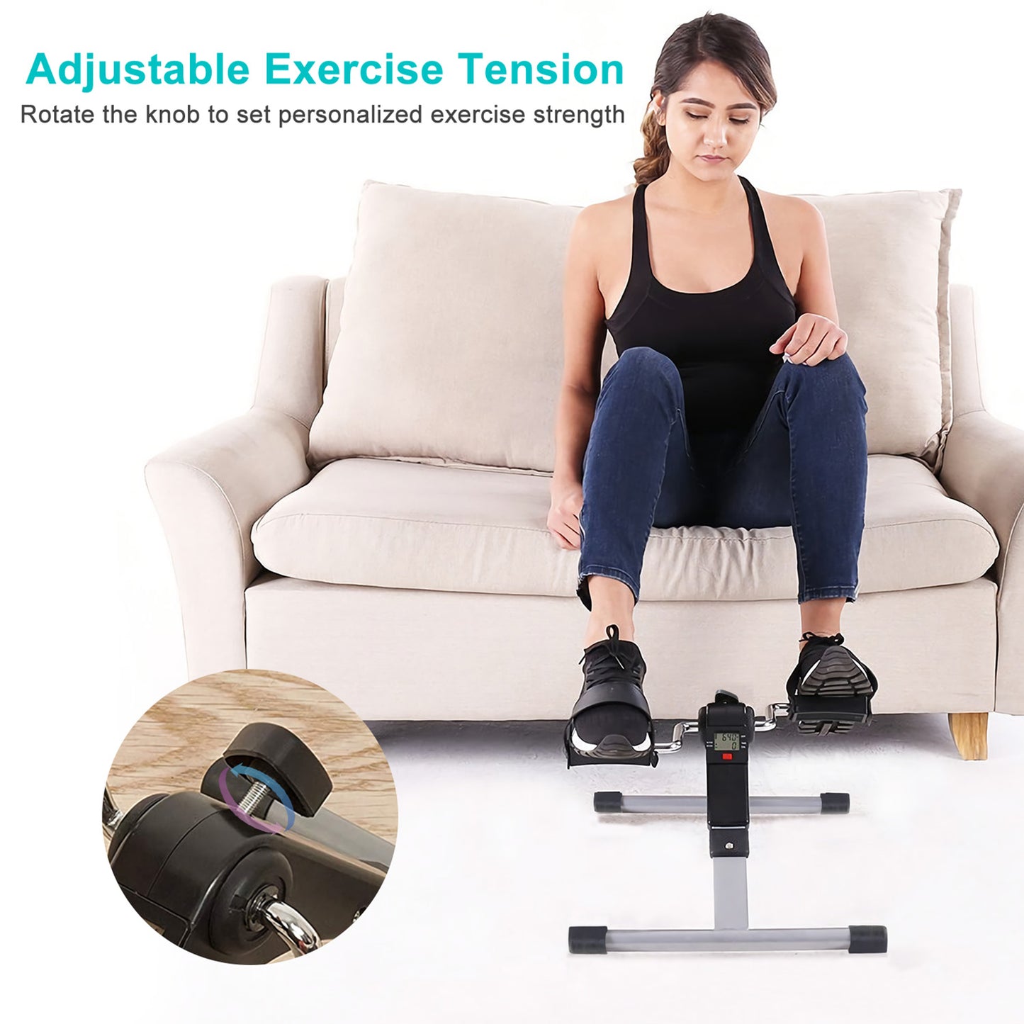 Mini Vélo d'Appartement Pliable - Pédalier Fitness Écran LCD
