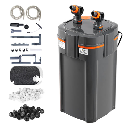 Aquarium Filter 660GPH, 5-Stage Canister Filter 235 Gallon, Ultra-Quiet Internal Aquarium Filter With UV Protection, Submersible Power Filter With Multiple Function For Fish Tanks, 25W