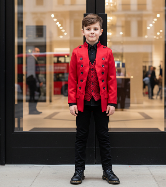 Boys False Two-Piece Party Dinner Jacket Party Suit Slim Fit Velvet Blazer 3-14Y