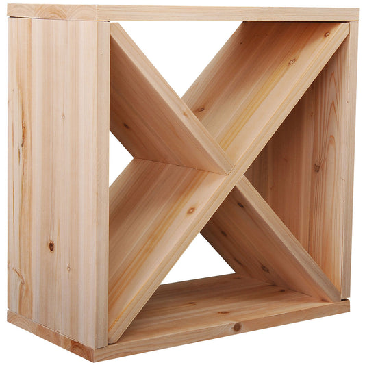 Wooden Wine Rack For 24 Bottle Square Tabletop Storage Holder Stand