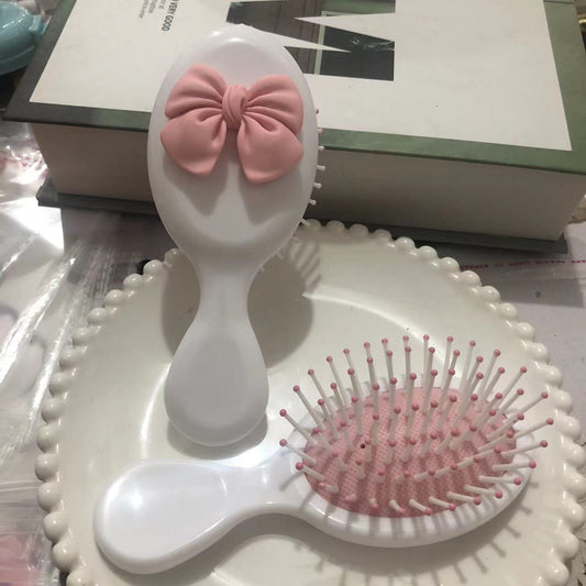 Bow hair comb-handle-white-ABS-1