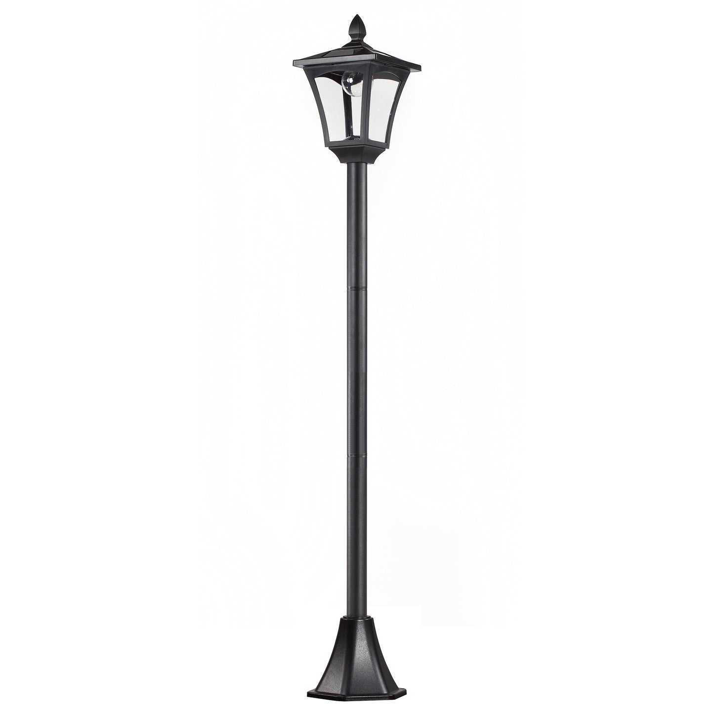 LED Solar Gartenlaterne, Stehleuchte Aus Edelstahl Gartenlampe 160 Cm Hoch Windlicht Außenleuchte IP44, Solarlampe Mit Lichtsensor 30 Lumen Erdspieß, Gartenlampe Für Garten Balkon Schwarz