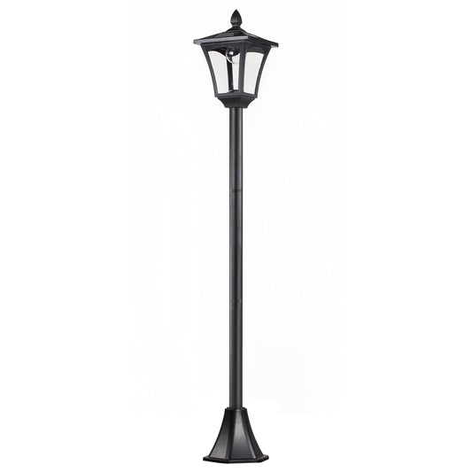 LED Solar Gartenlaterne, Stehleuchte Aus Edelstahl Gartenlampe 160 Cm Hoch Windlicht Außenleuchte IP44, Solarlampe Mit Lichtsensor 30 Lumen Erdspieß, Gartenlampe Für Garten Balkon Schwarz