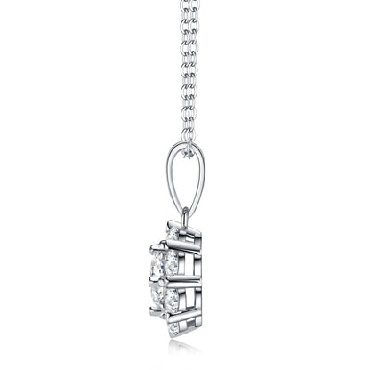 Collier Halo Argent S925 Moissanite 1ct - 40cm