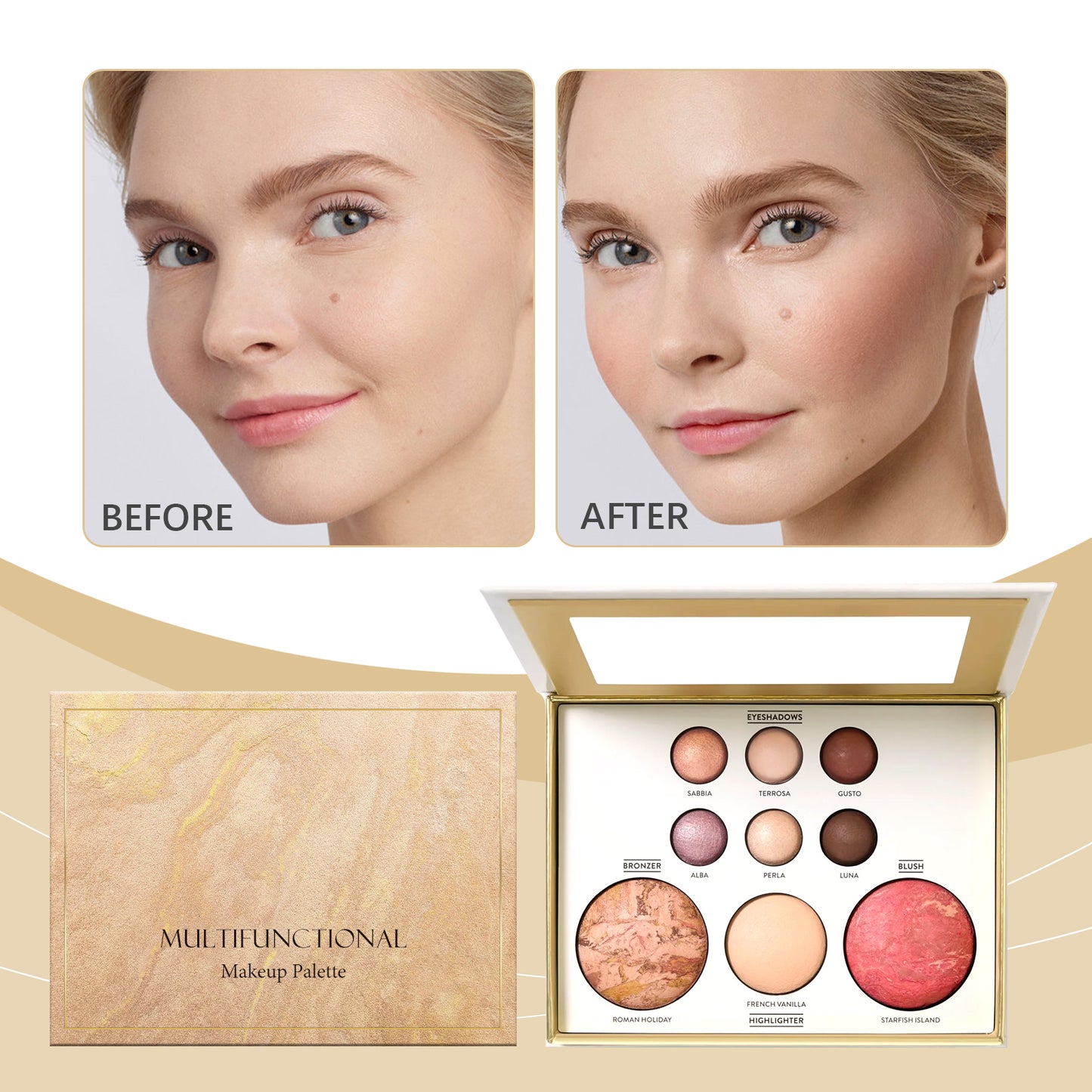Palette de Maquillage Mixte Dorée