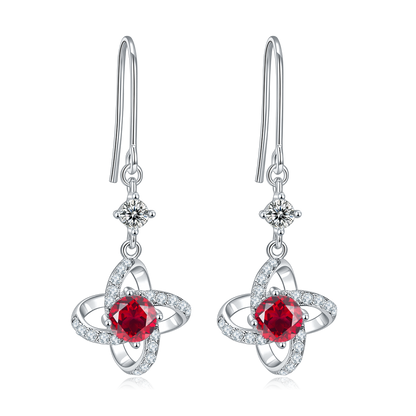 Boucles d'Oreilles Trèfle Argent S925 Moissanite 0.5ct