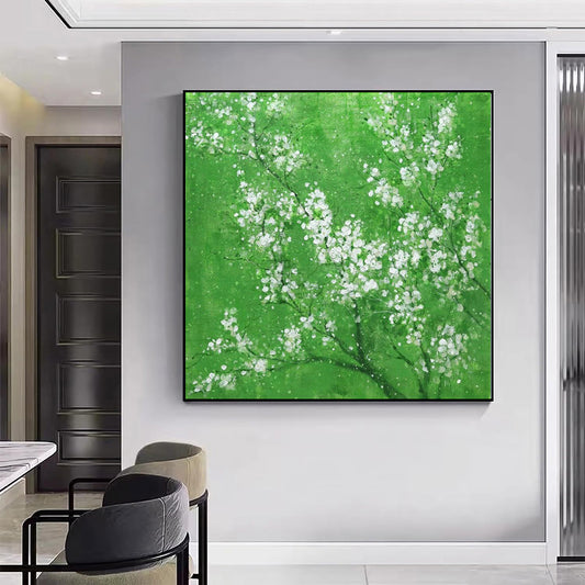 Handmade Oil Painting Canvas Wall Art Decoration Modern Abstract Gentle Peach Blossoms Paintings For Home Dining Room Decor Rolled Frameless Unstretched