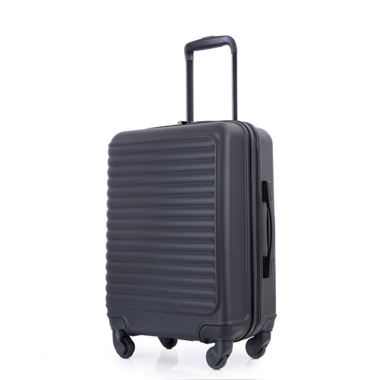 Valise cabine rigide ABS légère à roues, 20 pouces, noir