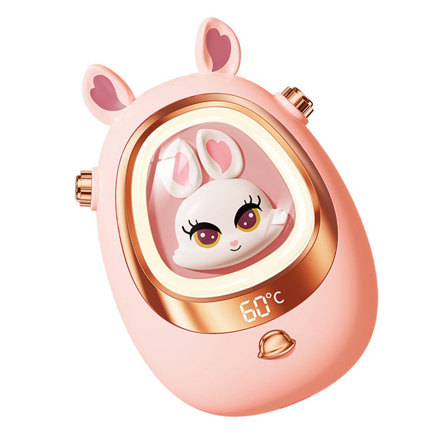Rechargeable Hand Warmer Cute Winter Portable Electric With 2400mAh Battery For Girls Students Pink