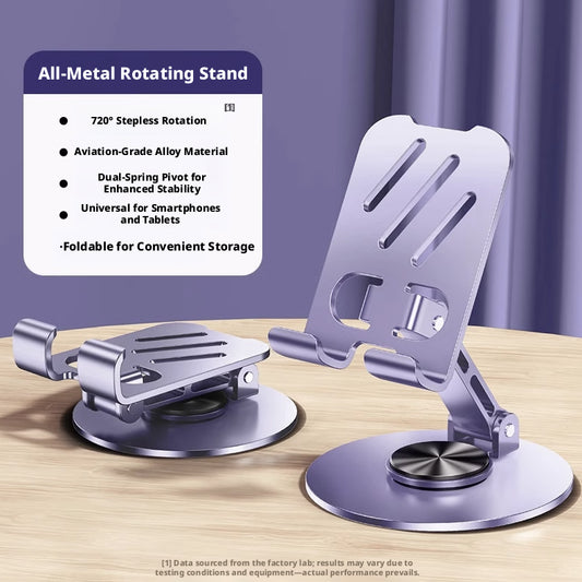 Rotating mobile phone holder-foldable-metal-purple-1 piece