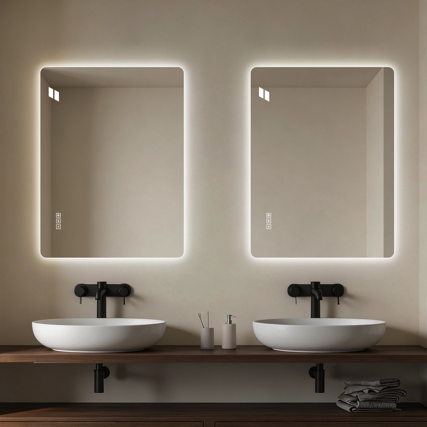 Miroir de Salle de Bain LED 61x81cm - Anti-buée Rétroéclairé