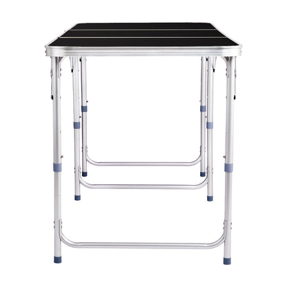 6ft 180 - 60cm Aluminum Alloy 3 - Fold Portable Folding Table, Adjustable Height