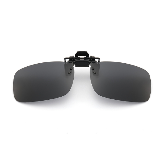 Square sunglasses clip-square black gray-1 piece