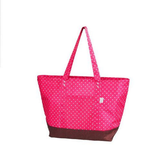 Grand sac isotherme de pique-nique et camping réutilisable à bandoulière, rouge à pois