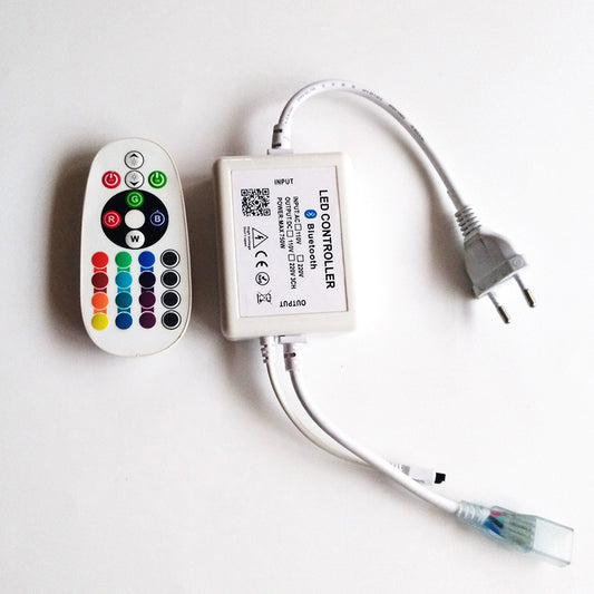 Barre lumineuse LED RGB sans fil haute tension, contrôleur Bluetooth, sept couleurs