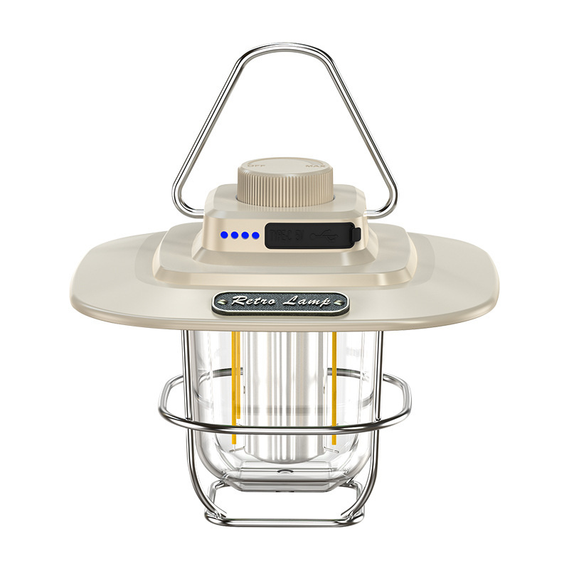 Lanterne de Camping Vintage Rechargeable - Style Lampe à Pétrole