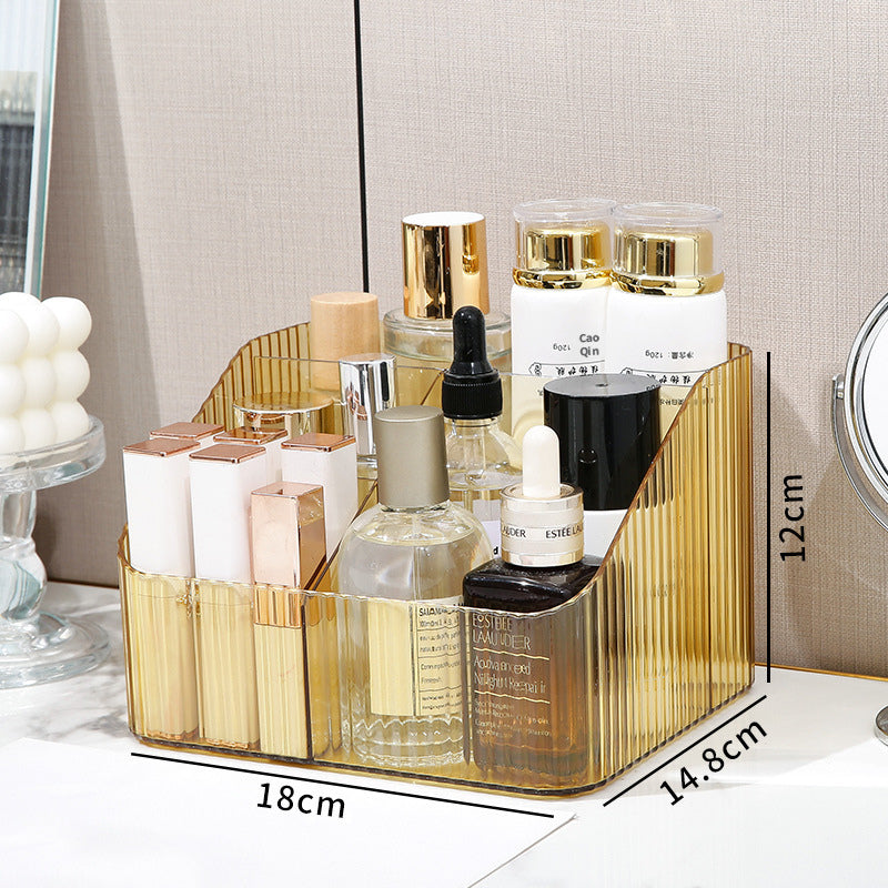 Acrylic cosmetic storage box-4 grids amber-1 bag