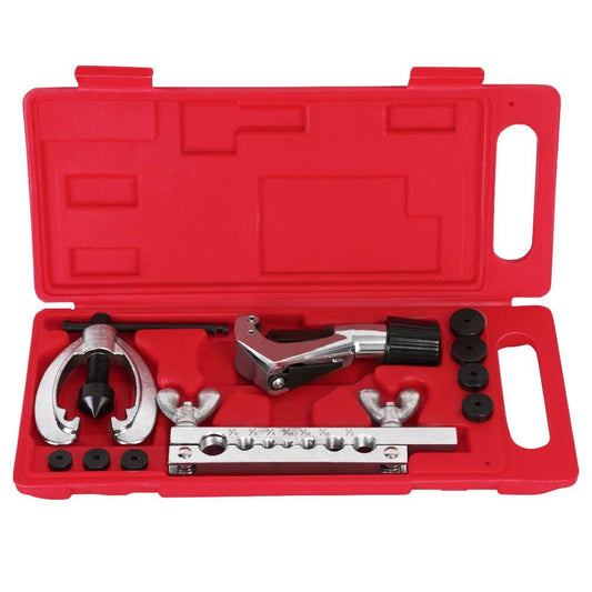 Support pan European shipping--10-piece Pipe Flaring Kit Brake Fuel Pipe Repair Flaring Kit With Cutter And Bending Tool