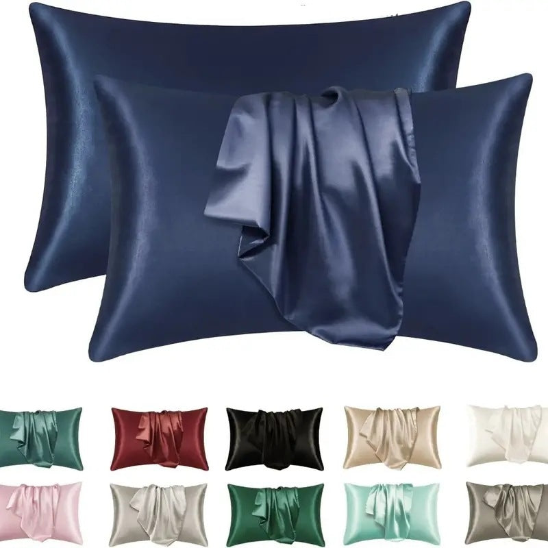 Silk - like Solid Color Double - sided Satin Pillowcase
